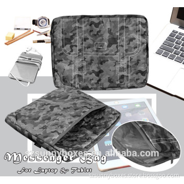 Camo Printing Tyvek Paper Zipper Protective Foam Padded Bag For Laptop & Tablet 14"